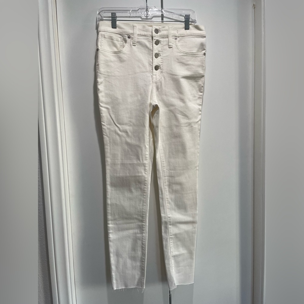 Madewell 9” button fly mid rise skinny jeans - off white - size 28 - NWT